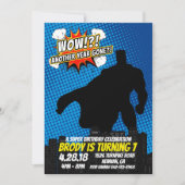 スーパーヒーロー誕生日招待状 招待状 (正面)