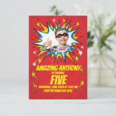 スーパーヒーロー誕生日招待状 招待状 (スタンド正面)