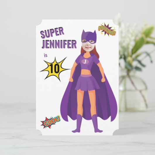 スーパーヒーロー誕生日素晴らしファブアメージング 招待状 (スタンド正面)