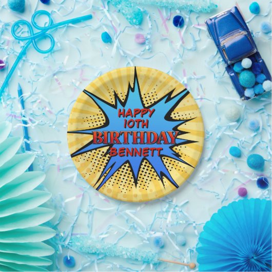 スーパーヒーロー誕生日 ペーパープレート (パーティー)