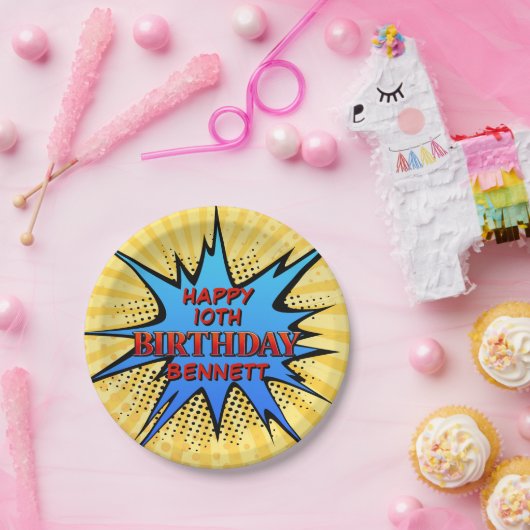 スーパーヒーロー誕生日 ペーパープレート (パーティー)