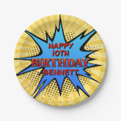 スーパーヒーロー誕生日 ペーパープレート (正面)