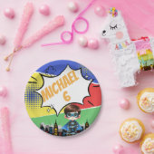 スーパーヒーロー誕生日 ペーパープレート (パーティー)