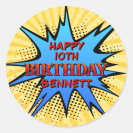 スーパーヒーロー誕生日 ラウンドシール