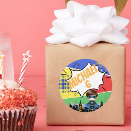 スーパーヒーロー誕生日 ラウンドシール