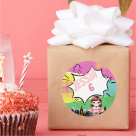 スーパーヒーロー誕生日 ラウンドシール