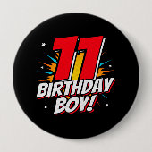 スーパーヒーロー誕生日- 11歳 – 11誕生日 缶バッジ (正面)