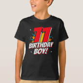 スーパーヒーロー誕生日- 11歳 – 11誕生日 Tシャツ (正面)