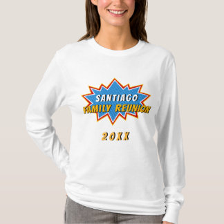 スーパーヒーロー金ゴールドレッドブルーネームおもしろいファミリー懇親会 Tシャツ