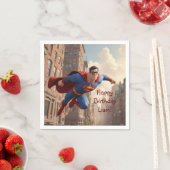 スーパーヒーロー飛んでいる スタンダードカクテルナプキン (インサイチュ)