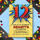 スーパーヒーロー12誕生日招待状 招待状