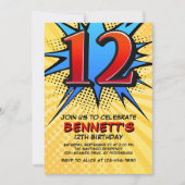 スーパーヒーロー12誕生日招待状 招待状 (正面)