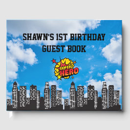 スーパーヒーロー1stバースデーパーティーゲストブック ゲストブック