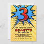 スーパーヒーロー3rd誕生日招待状 招待状 (正面)