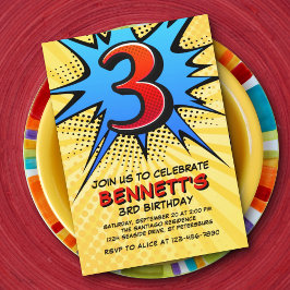 スーパーヒーロー3rd誕生日招待状 招待状