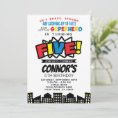 スーパーヒーロー5th誕生日招待状 招待状 (スタンド正面)