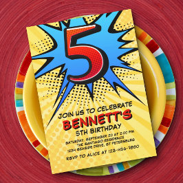 スーパーヒーロー5th誕生日招待状 招待状