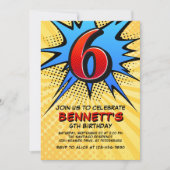 スーパーヒーロー6誕生日招待状 招待状 (正面)