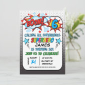 スーパーヒーロー6thバースデーパーティーの招待状 招待状 (スタンド正面)