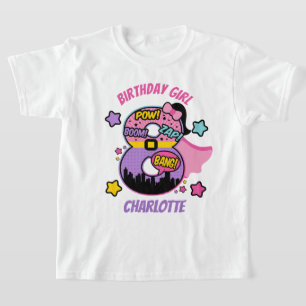 スーパーヒーロー8誕生日ガール8thすごいガール tシャツ