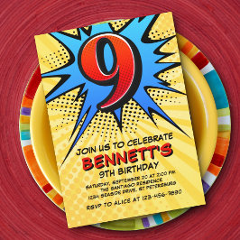 スーパーヒーロー9th誕生日招待状 招待状