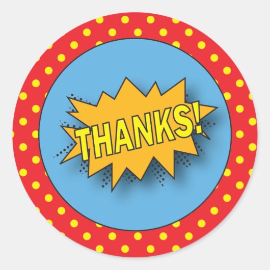 スーパーヒーロー |お気に入りステッカー ラウンドシール (正面)