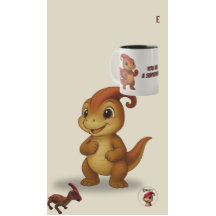 スーパーヒーロー – かわいい恐竜マグカップに勇気づけられるメッセージ