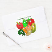 スーパーヒーロー、カラフル野菜 ラウンドシール (封筒)