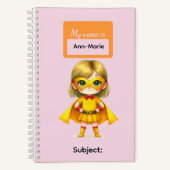 スーパーヒーロー キッズ 女子 10点セット 筆記用具 学生用 ノートブック (正面)