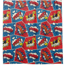 スーパーヒーロー/ゲーマー漫画本デザインシャワーカーテン シャワーカーテン