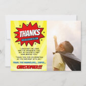 スーパーヒーロー コミックブック 誕生日 フォト どんな年齢でも サンキューカード (正面)