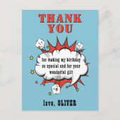 スーパーヒーロー コミック スピーチ クラウド 誕生日 ありがとう ポストカード (正面)