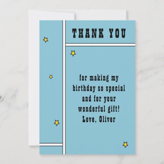 スーパーヒーロー コミック スピーチ バブル 誕生日 サンキューカード (裏面)