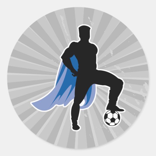 スーパーヒーロー サッカー選手 ラウンドシール (正面)