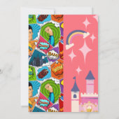 スーパーヒーロー & プリンセス カスタム バースデー インビテーション (裏面)