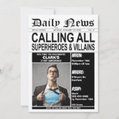 スーパーヒーロー/ヴィランズ·バースデー·パーティー·スーパーヒーロー 招待状 (正面)