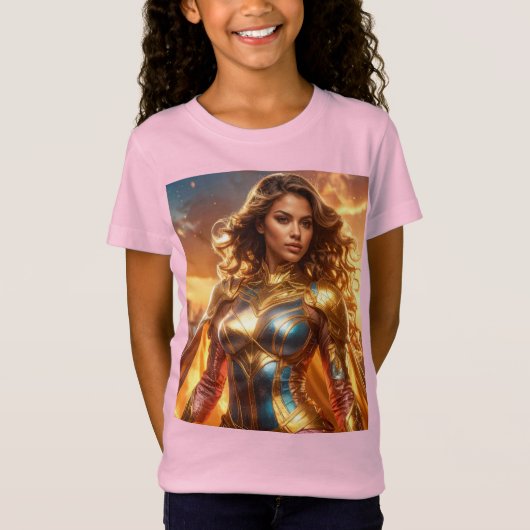 スーパーヒーロー - 女性スーパーヒーロー Tシャツ (正面)