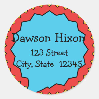 スーパーヒーロー/漫画差出人住所ラベル ラウンドシール