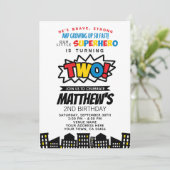 スーパーヒーロー 2歳の誕生日 招待状 (スタンド正面)