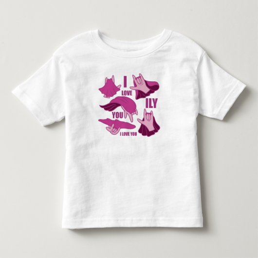 スーパーヒーローILY - ASLデザイン トドラーTシャツ (正面)