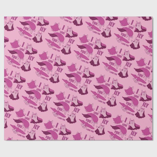 スーパーヒーローILY - ASLデザイン ラッピングペーパー (フラット)