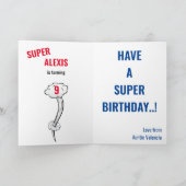 スーパーヒーローUSAガール素晴らしアメージング誕生日 カード (内部)