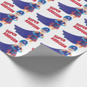 スーパーヒーローUSAガール素晴らしアメージング誕生日 ラッピングペーパー (角)