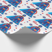 スーパーヒーローUSAボ素晴らしイファブ誕生日アメージング ラッピングペーパー (角)
