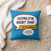 スーパーヒーロ最高のーブルー神父おもしろい、ワールドのパパ クッション (ブランケット)