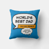 スーパーヒーロ最高のーブルー神父おもしろい、ワールドのパパ クッション (裏面)