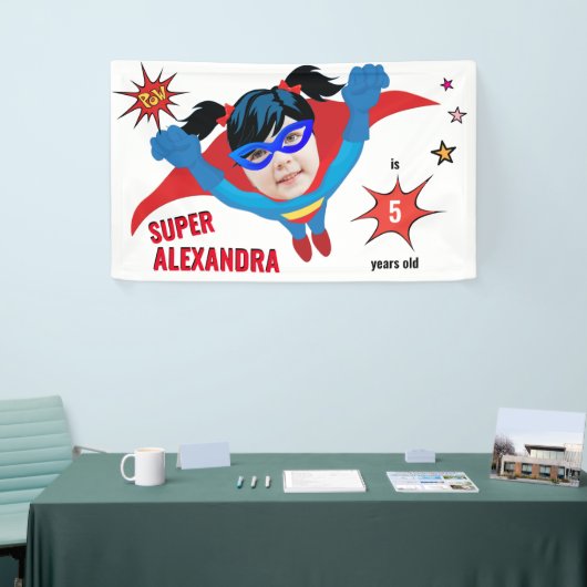スーパーヒーロ素晴らしーの誕生日ギフト 横断幕 (トレードショー)