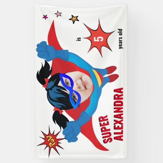 スーパーヒーロ素晴らしーの誕生日ギフト 横断幕 (縦)