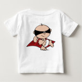 スーパーヒーロ飛んでいるトドラーライトTシャツ ベビーTシャツ (裏面)