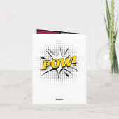 スーパーヒーロ飛んでいるフォト専門誕生日 カード (裏面)